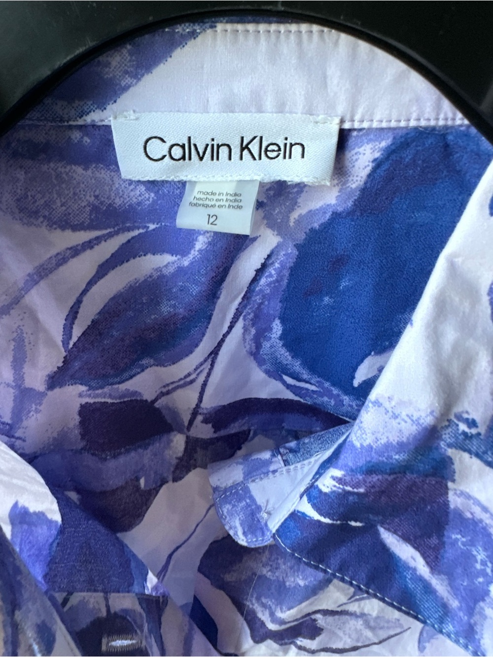 Calvin Klein White Maxi Dress with Blue Floral Print - Picture 8 of 10